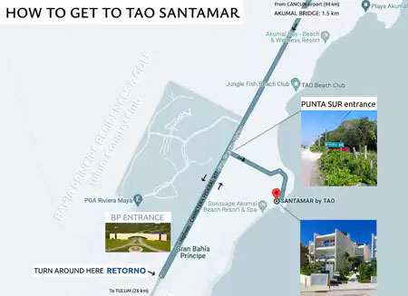 How to get to Tao Santamar. Mexico